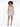 A model showcases a shimmering silver dress with a halter neck and cut-out details, paired with strappy heels.