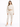 A model wearing a cream-colored cropped hoodie and matching joggers, paired with sporty sneakers.