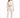 A model wearing a cream-colored cropped hoodie and matching joggers, paired with sporty sneakers.