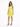 A model poses in a bright yellow sleeveless dress with side cutouts, paired with black high-heeled sandals.