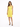 A woman stands confidently in a sleeveless yellow dress, paired with black high-heeled sandals.