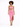 A model poses in a pink two-piece outfit featuring a cropped top and a midi skirt with a side slit.