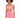 A model poses in a pink two-piece outfit featuring a cropped top with thin straps and a high-slit skirt.