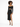 A model poses in a black off-the-shoulder dress with a cutout detail and a thigh-high slit.
