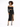 A model showcases a black, off-the-shoulder dress with a cutout and thigh-high slit, paired with strappy heels.