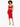 A model poses in a fitted red dress with a cutout design and thin straps, paired with strappy black heels.
