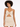 A model poses in a fitted, beige dress with a twist front and cut-out detail, showcasing a stylish silhouette.