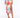 A model wearing a colorful floral print skirt with a thigh-high slit, paired with black heeled mules.