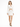 A model poses in a white cut-out dress with long sleeves and a fitted silhouette, paired with black strappy heels.