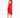A woman poses in a form-fitting red dress with one shoulder exposed and a thigh-high slit, paired with black heels.