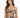 A model poses in a stylish animal print crop top with a twist front and matching ruched skirt.