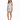 A model poses in a fitted silver dress with a ruched design and thin straps, paired with black high heels.