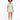 A model poses in a light green, textured dress with a collar, paired with black slide sandals.