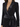 Elegant black wrap dress featuring a deep V-neck and satin lapels, cinched with a tied waist detail.