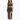 A model poses in a shimmering black two-piece outfit featuring a cropped top and a high-slit skirt.
