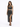A model poses in a shimmering black two-piece outfit featuring a cropped top and a high-slit skirt.