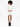 A model poses in a white hooded dress with side rings, paired with black ankle boots against a plain background.