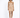 A model poses in a fitted, ribbed beige dress paired with white sneakers against a plain background.