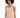 A model with curly hair poses in a fitted, ribbed, beige tank dress against a plain white background.