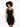 A model poses in a fitted black ribbed dress with a scoop neckline and a flattering silhouette.
