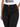 Close-up of a person wearing black high-waisted jeans paired with a white graphic t-shirt featuring a zebra print.