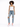A model poses in a white tank top and distressed blue jeans, paired with white sneakers featuring pink accents.