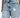 Light blue distressed denim jeans featuring ripped details and a high-waisted fit, styled with a white top.