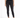 A model wearing a black crop top and high-waisted black skinny jeans, paired with strappy black heels.