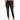 A model wearing a black crop top and high-waisted black skinny jeans, paired with strappy black heels.