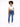 A model poses in a cropped white top with a drawstring and blue skinny jeans, paired with white sneakers.
