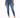 A model wearing fitted blue jeans paired with a white cropped top and white sneakers, standing against a plain backgr...
