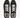 Black canvas sneakers with white laces and a minimalist design, viewed from above on a white background.