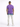 A person wearing a purple t-shirt and light-colored jeans with a blue tie-dye pattern, viewed from behind.