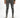 Slim-fit gray jeans with distressed knee details, paired with stylish black and white sneakers.