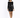 A model poses in a fitted, long-sleeve black dress adorned with shimmering sequins, paired with black heels.