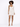 A model poses in a fitted, one-shoulder, shimmering dress with a sweetheart neckline and a mini length.