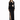 A model poses in a black long-sleeve dress featuring cutouts and a thigh-high slit, paired with black heels.