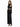 A woman poses in a fitted black dress with long sleeves and cut-out details, showcasing a sleek silhouette.