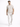A man walks confidently in light-colored ripped jeans and a speckled t-shirt, paired with white sneakers.