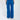Wide-leg blue pants displayed from the back, featuring a comfortable fit and soft fabric.