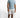 A man stands confidently in a light blue short-sleeve shirt and distressed white shorts, paired with casual sneakers.