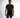 A man wearing a black t-shirt with a bold graphic text design stands confidently against a light background.