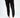 Black jogger pants with graphic text design, styled with white sneakers and a relaxed fit.