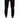 Black joggers with tapered legs, worn with white sneakers, viewed from the back against a light background.