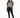 A woman stands confidently in a tie-dye graphic tee featuring a tiger design, paired with black skinny jeans and snea...