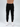 Black cargo joggers with side pockets, featuring a drawstring waist and paired with white sneakers.