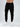 Black jogger pants with side pockets, featuring a drawstring waist and paired with white sneakers.