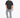 A man stands confidently in a relaxed-fit black t-shirt and distressed light-wash jeans with paint splatters.