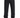 Black denim pants with a textured pattern, paired with black and white sneakers, showcasing a casual style.