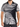 Short-sleeve shirt featuring a bold black and white palm leaf pattern, styled with a classic collar.